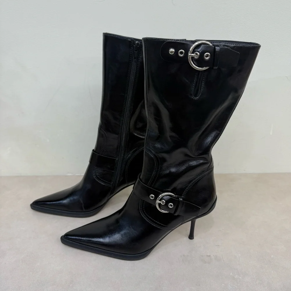 Jeffery Campbell Ride Along Black Women's Boots size 6.5 - Picture 4 of 7